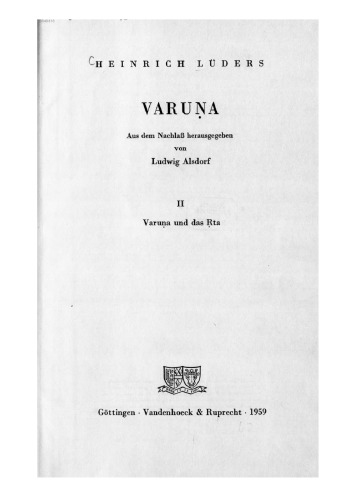 Varuṇa II - Varuṇa und das Ṛta  