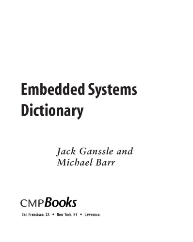 Embedded systems dictionary