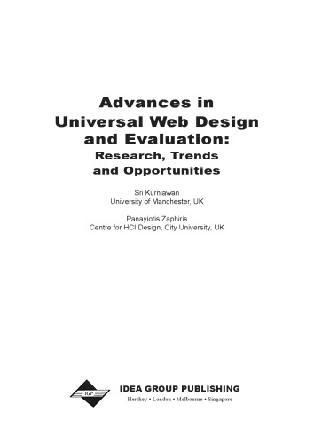 Advances in universal web design and evaluation: research, trends and opportunities  