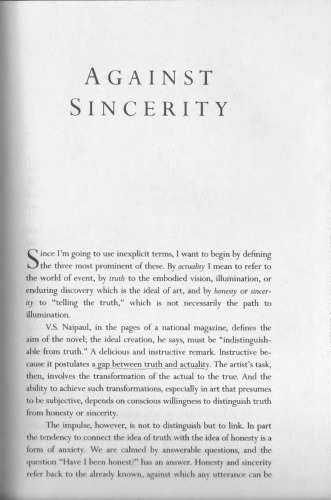 Against Sincerity  