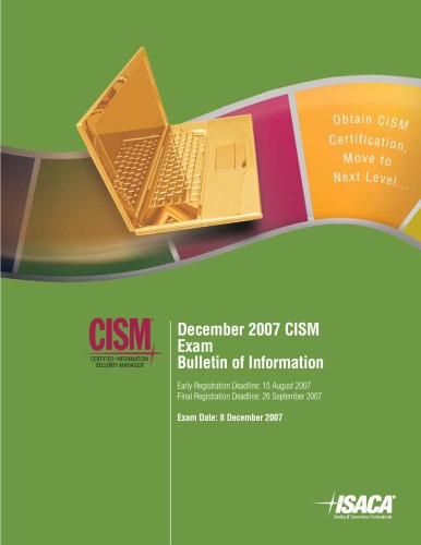 ISACA CISM Exam Bulletin of Information - December 2007  