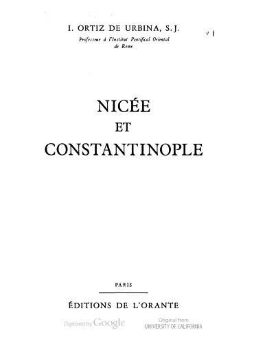 Histoire des conciles oecuméniques, tome I : Nicée et Constantinople (324 et 381)