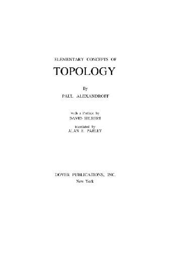 Elementary concepts in Topology