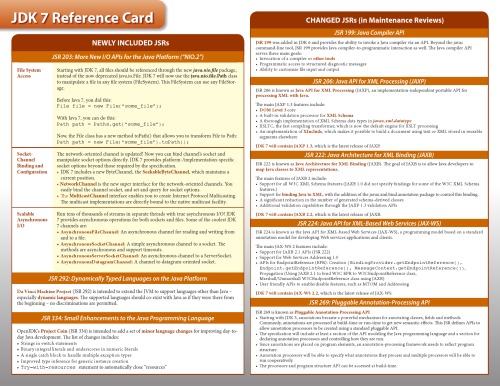 JDK 7 Reference Card  