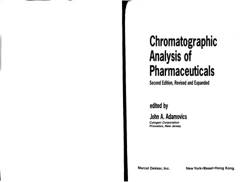 Chromatographic Analysis of Pharmaceuticals 