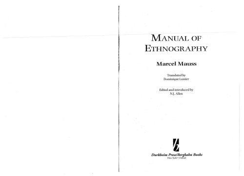 Manual of Ethnography  