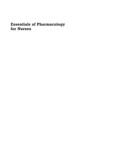 Essentials of Pharmacology for Nurses  