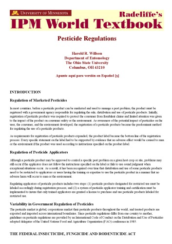 Pesticide Regulations_ Radcliffe's IPM World Textbook