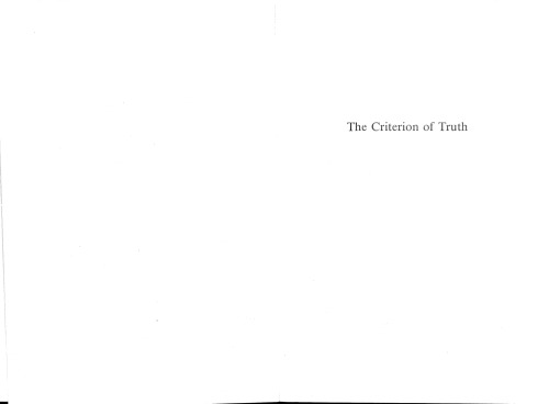 The Criterion of Truth: Essays written in honour of George Kerferd together with a text and translation (with annotations) of Ptolemy’s On the Kriterion and Hegemonikon  