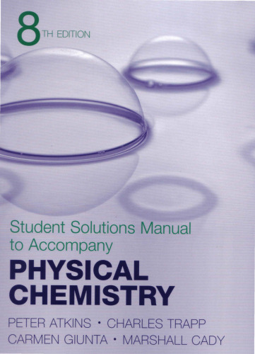 Physical Chemistry Student Solutions Manual