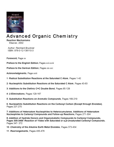 Advanced Organic Chemistry. Reaction Mechanisms