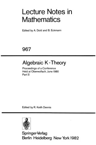 Algebraic K-theory. Proc. Oberwolfach 1980