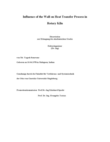 Influence of the Wall on Heat Transfer Process in Rotary Kiln