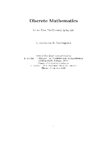 Discrete Mathematics. Yale Lecture Notes