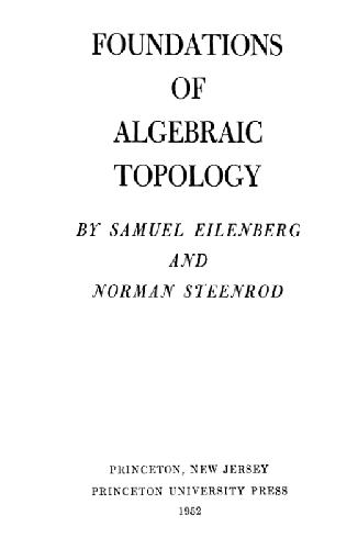 Foundations of algebraic topology