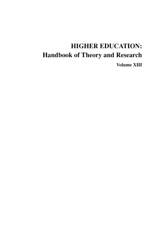 Higher Education: Handbook of Theory and Research, Volume XIII (Vol.13)  