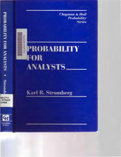 Probability for Analysts (Chapman & Hall CRC Probability Series) 