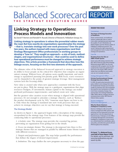 Balanced Scorecard Report - The Strategy Execution Source - Volume 11 Number 4 - Jul-Aug 2009    