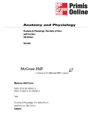 Anatomy and Physiology: The Unity of Form and Function    