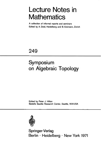 Symposium on algebraic topology