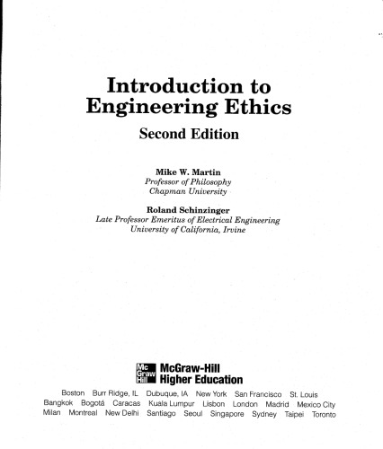 Introduction to Engineering Ethics, 2nd Edition 