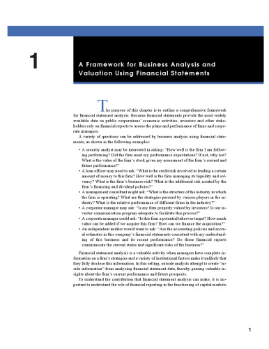 Business Analysis and Valuation: Using Financial Statements, Text and Cases