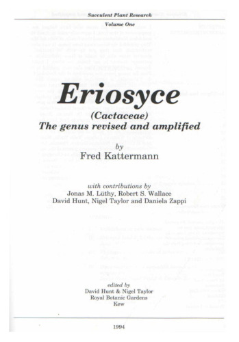 Eriosyce. The Genus revised, amplified