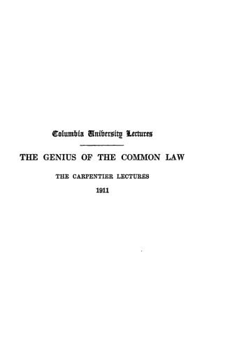 The Genius of The Common Law