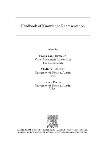 Handbook of Knowledge Representation