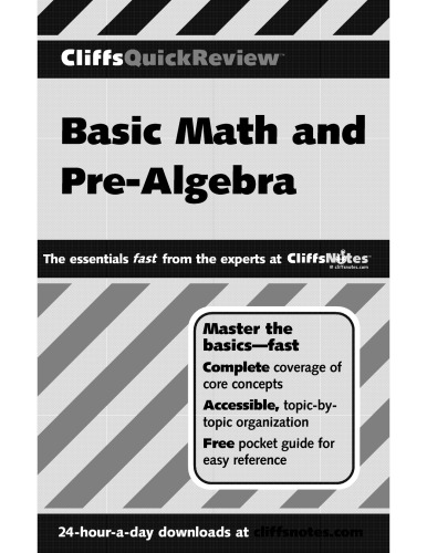 Basic Math and Pre-Algebra. Cliffs Quick Review