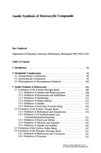 Electrochemistry VI Electroorganic Synthesis Bo