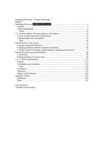 Analysing discourse - textual analysis for social research