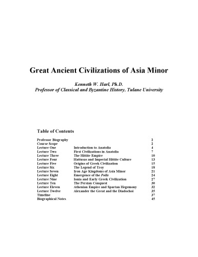 Great Ancient Civilizations of Asia Minor