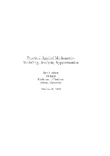 Practical Applied Math. Modelling, Analysis, Approximation