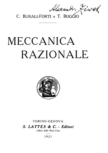 Meccanica razionale