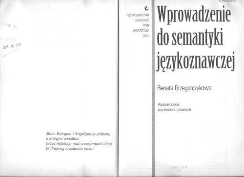 Wprowadzenie do semantyki językoznawczej