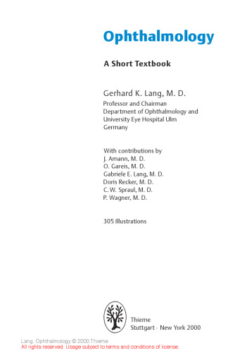 Ophthalmology. A Short Textbook