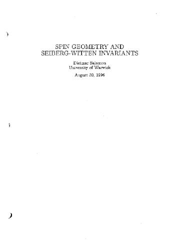 Spin geometry and Seiberg-Witten invariants