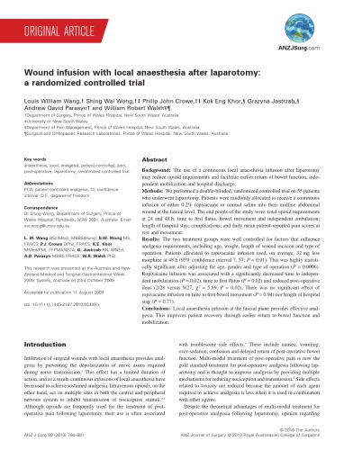 Wound Infusion