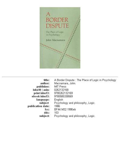 A border dispute: the place of logic in psychology