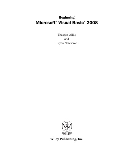 Beginning Microsoft Visual Basic 2008