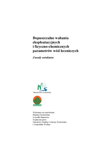 Dopuszczalne wahania eksploatacyjnych i fizyczno-chemicznych parametrów wód leczniczych: zasady ustalania