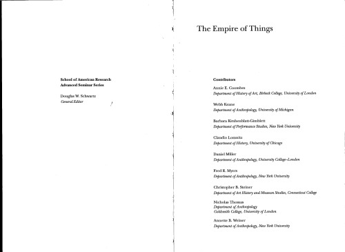 The empire of things: regimes of value and material culture