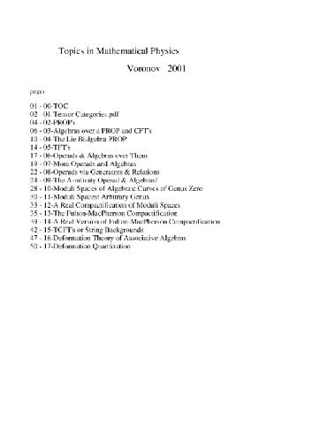 Topics in mathematical physics