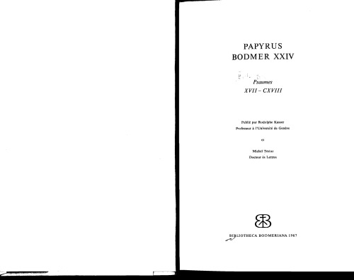 Papyrus Bodmer XXIV: Psaume XVII–CXVIII