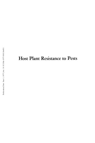 Host Plant Resistance to Pests