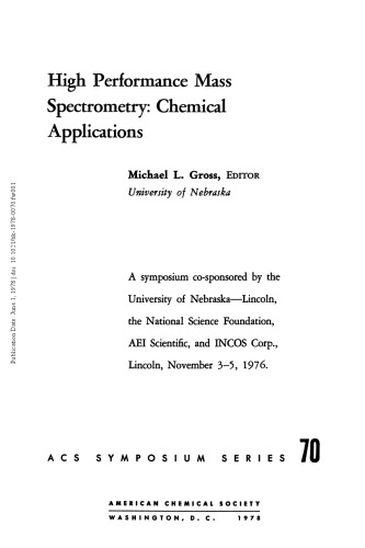 High Performance Mass Spectrometry: Chemical Applications