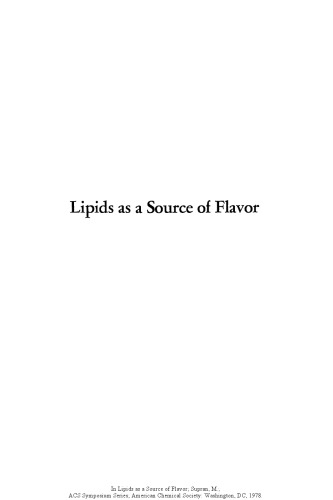 Lipids as a Source of Flavor