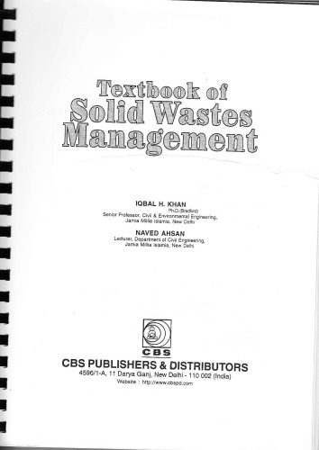 Textbook of Solid Wastes Management