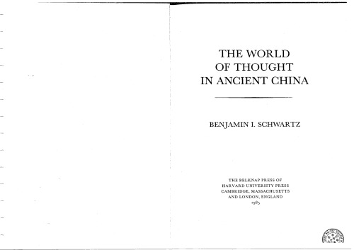 The world of thought in ancient China